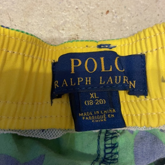 Polo Ralph Lauren Green shark swim trunks pockets - Picture 4 of 6